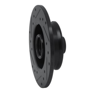 Volkswagen Golf Brake Rotor (1) - Rear Right - R1 Concepts - Drilled & Slotted - Black - `85-`02